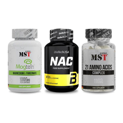 Ausdauer-Set: MST Magnesium + BioTech NAC + MST 21 Amino – alle enthaltenen Artikel