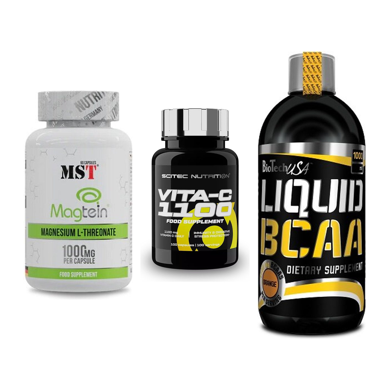 Ausdauer-Set: MST Magnesium + Scitec Vitamin C + BioTech Liquid – alle enthaltenen Artikel