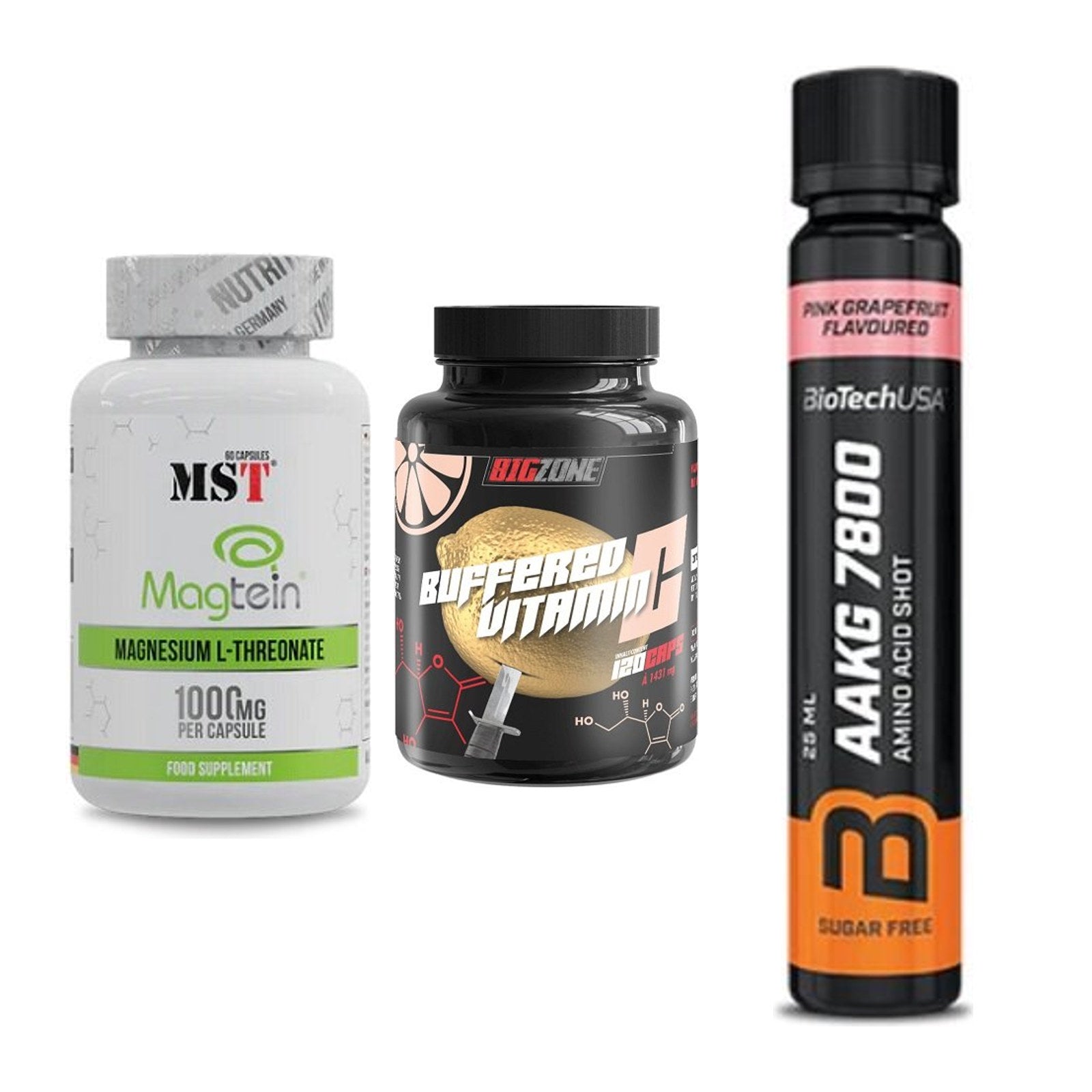 Ausdauer-Set: MST Magnesium + Big Zone Buffere + BioTech AAKG – alle enthaltenen Artikel