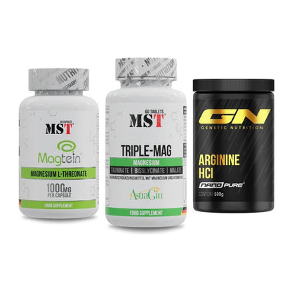 Ausdauer-Set: MST Magnesium + MST Tripple Mag + GN Arginine HCL – alle enthaltenen Artikel
