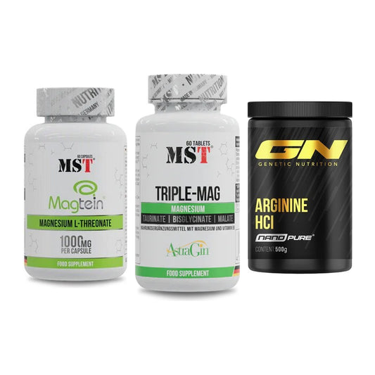 Ausdauer-Set: MST Magnesium + MST Tripple Mag + GN Arginine HCL – alle enthaltenen Artikel