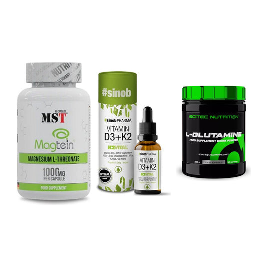 Ausdauer-Set: MST Magnesium + Sinob Vitamin D3 + Scitec L-Glutami – alle enthaltenen Artikel