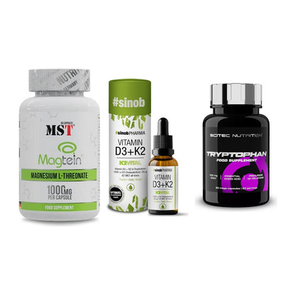 Ausdauer-Set: MST Magnesium + Sinob Vitamin D3 + Scitec Tryptopha – alle enthaltenen Artikel