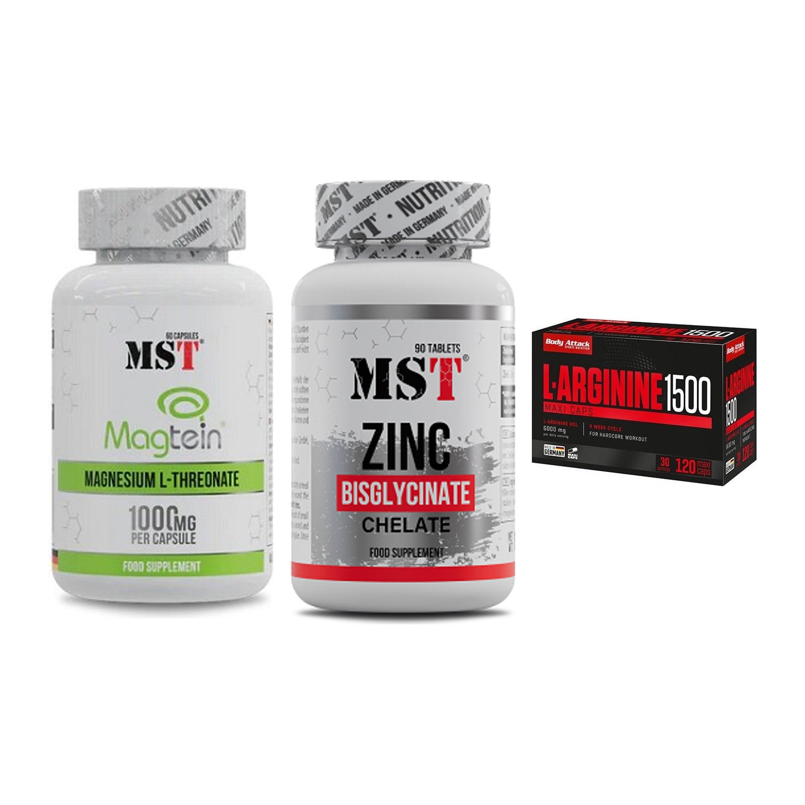 Ausdauer-Set: MST Magnesium + MST Zinc Chelate + Body Attack – alle enthaltenen Artikel