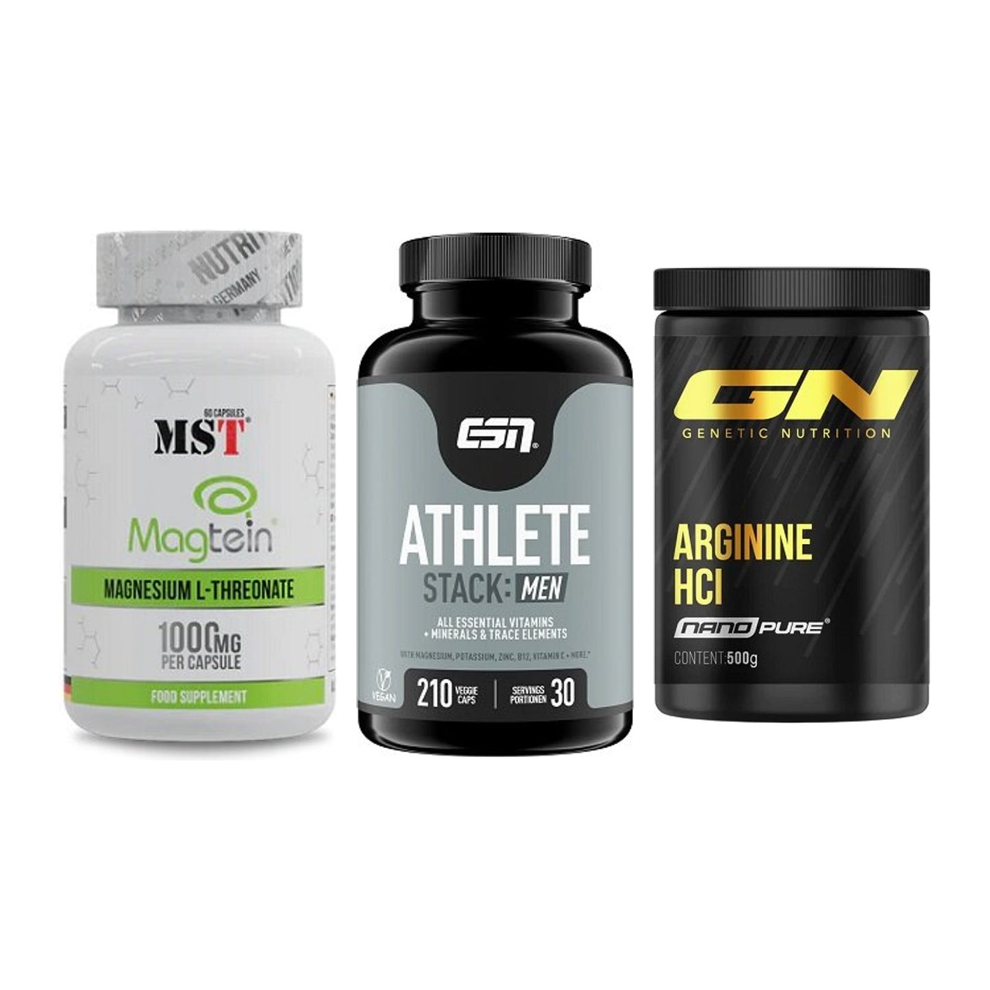 Ausdauer-Set: MST Magnesium + ESN Athlete + GN Arginine HCL – alle enthaltenen Artikel