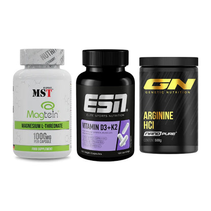 Ausdauer-Set: MST Magnesium + ESN Vitamin D3 + GN Arginine HCL – alle enthaltenen Artikel