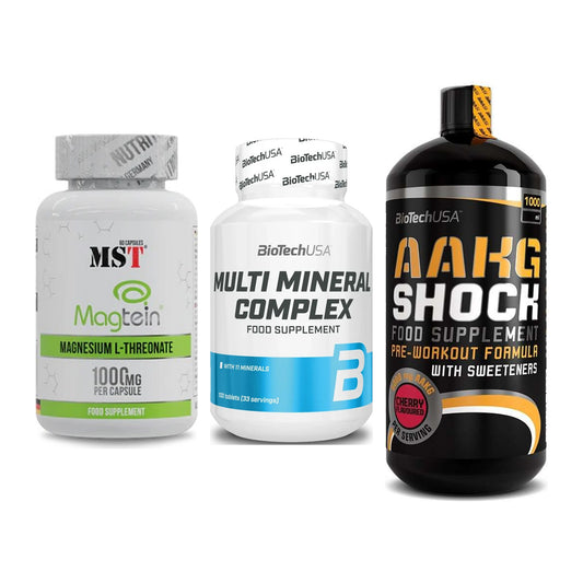 Ausdauer-Set: MST Magnesium + BioTech Multi + BioTech AAKG – alle enthaltenen Artikel