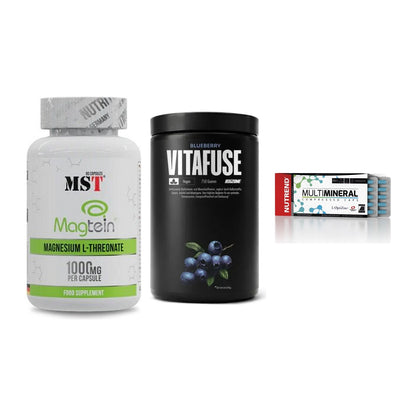 Ausdauer-Set: MST Magnesium + Big Zone Vitafus + Nutrend Multimin – alle enthaltenen Artikel