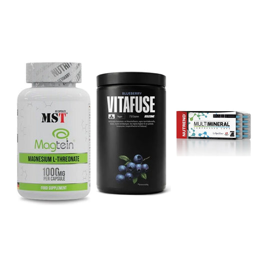 Ausdauer-Set: MST Magnesium + Big Zone Vitafus + Nutrend Multimin – alle enthaltenen Artikel