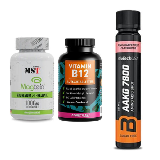 Ausdauer-Set: MST Magnesium + ProFuel Vitamin + BioTech AAKG – alle enthaltenen Artikel