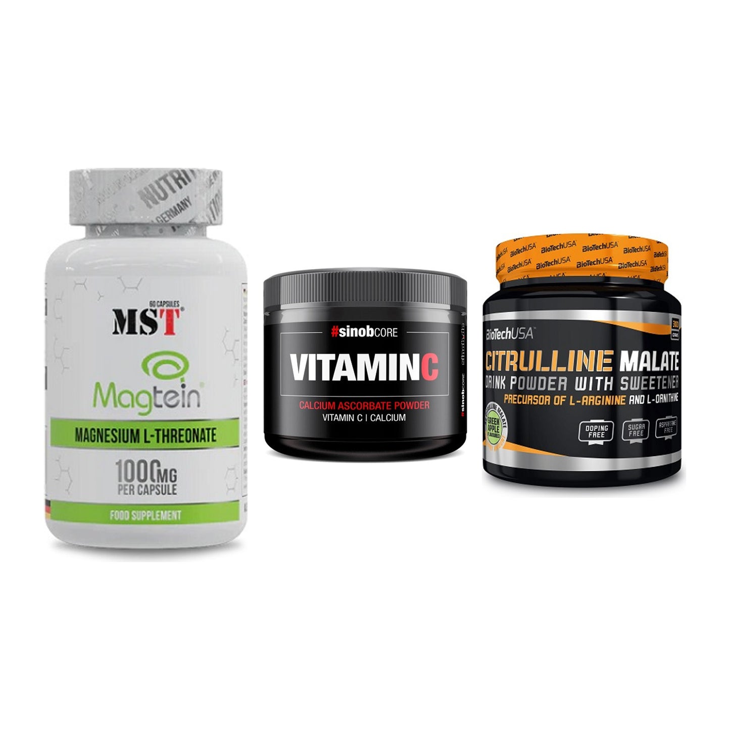 Ausdauer-Set: MST Magnesium + Sinob Vitamin C + BioTech Citrulli – alle enthaltenen Artikel