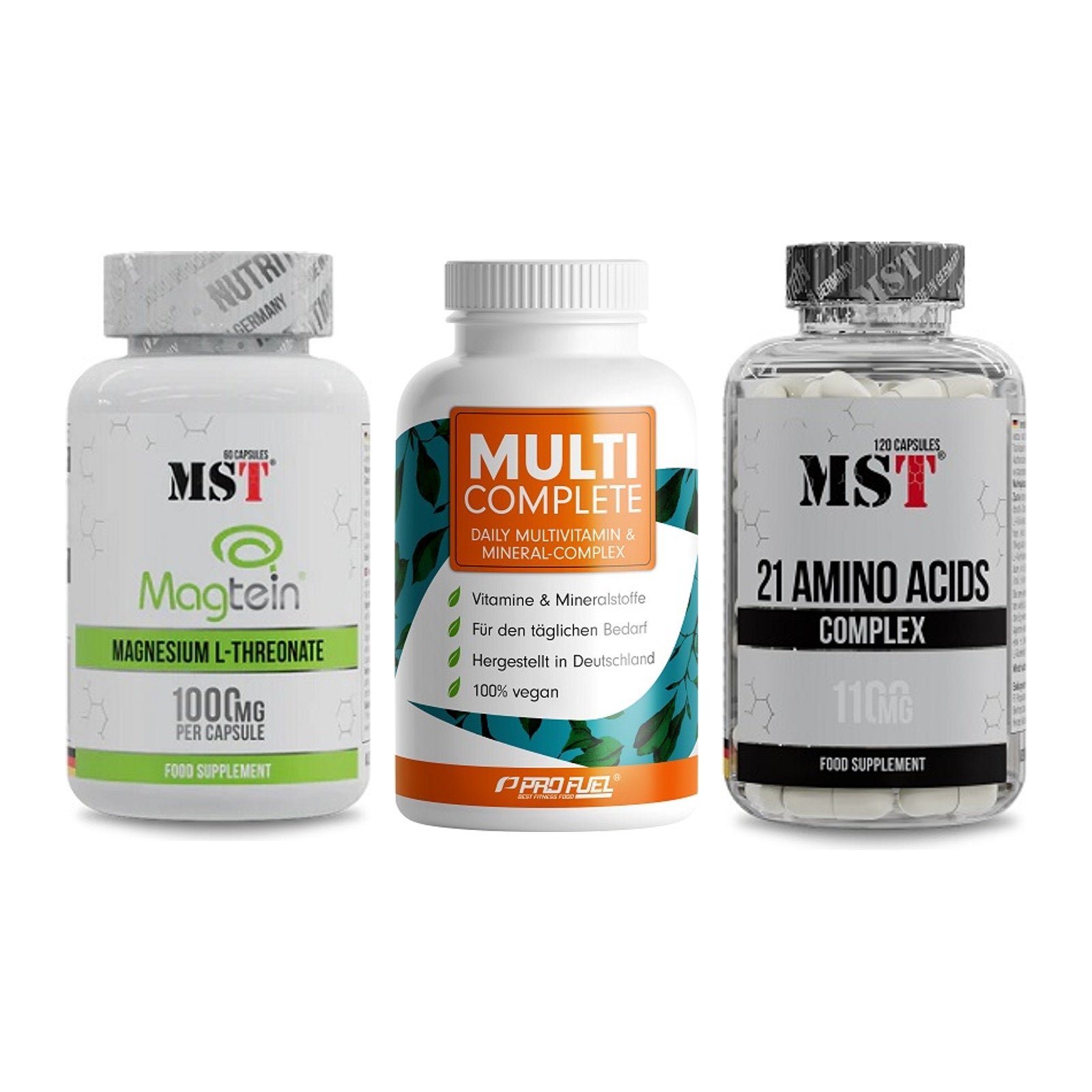 Ausdauer-Set: MST Magnesium + ProFuel MULTI + MST 21 Amino – alle enthaltenen Artikel