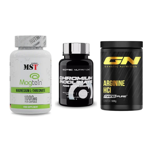 Ausdauer-Set: MST Magnesium + Scitec Chromium + GN Arginine HCL – alle enthaltenen Artikel