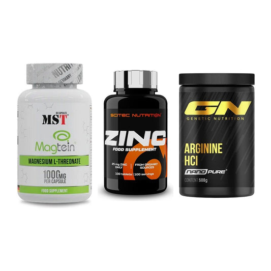Ausdauer-Set: MST Magnesium + Scitec Zinc + GN Arginine HCL – alle enthaltenen Artikel