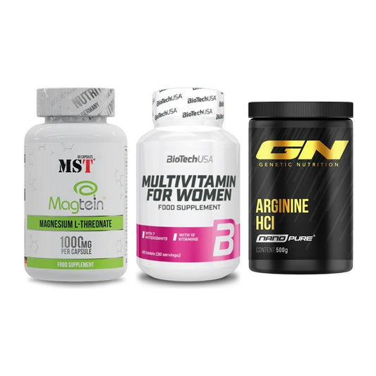 Ausdauer-Set: MST Magnesium + BioTech Multivit + GN Arginine HCL – alle enthaltenen Artikel