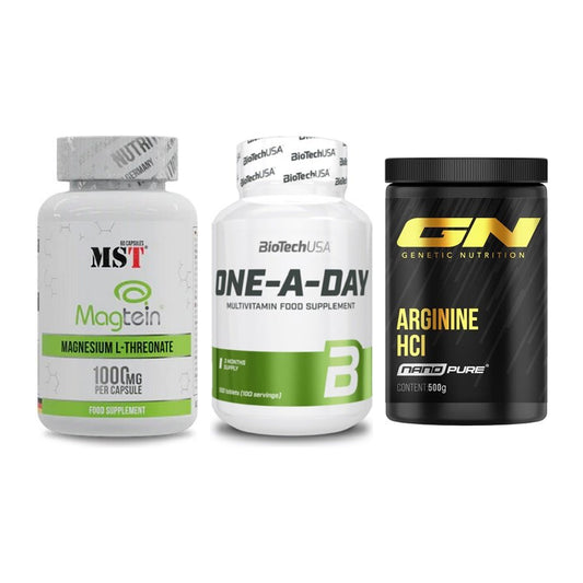 Ausdauer-Set: MST Magnesium + BioTech One A + GN Arginine HCL – alle enthaltenen Artikel