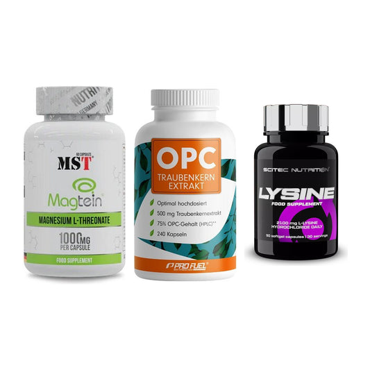 Ausdauer-Set: MST Magnesium + ProFuel OPC + Scitec Lysine – alle enthaltenen Artikel