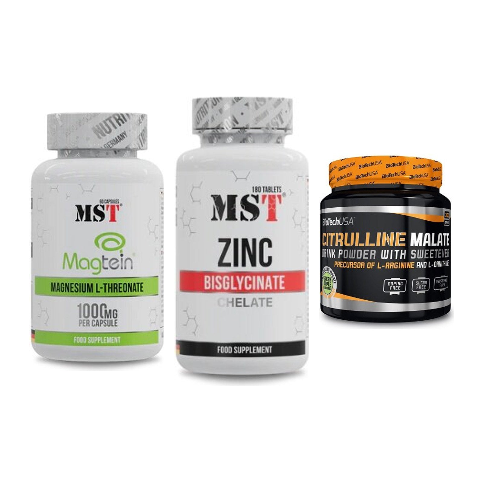 Ausdauer-Set: MST Magnesium + MST Zinc Chelate + BioTech Citrulli – alle enthaltenen Artikel