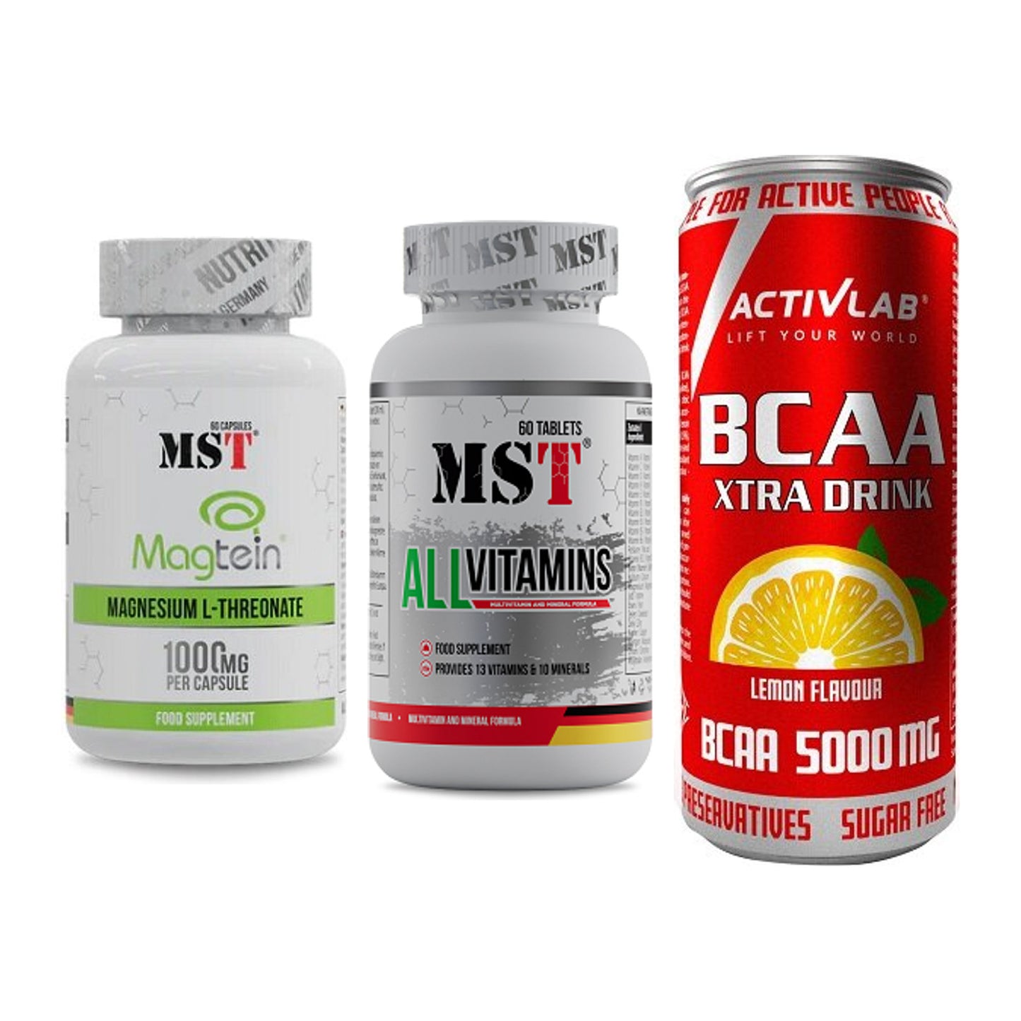 Ausdauer-Set: MST Magnesium + MST All Vitamins + Activlab BCAA – alle enthaltenen Artikel