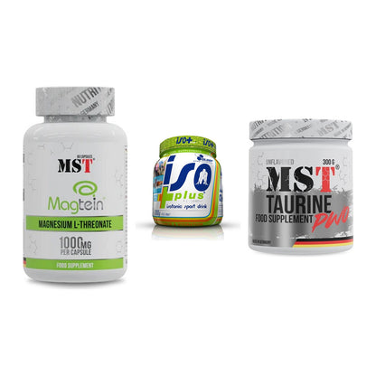 Ausdauer-Set: MST Magnesium + Olimp Iso Plus + MST Taurine – alle enthaltenen Artikel