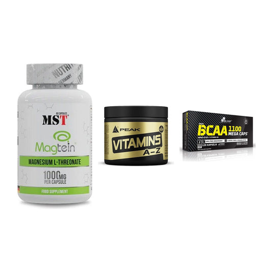 Ausdauer-Set: MST Magnesium + Peak Vitamin A-Z + Olimp BCAA Mega – alle enthaltenen Artikel