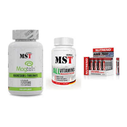 Ausdauer-Set: MST Magnesium + MST All Vitamins + Nutrend AAKG – alle enthaltenen Artikel