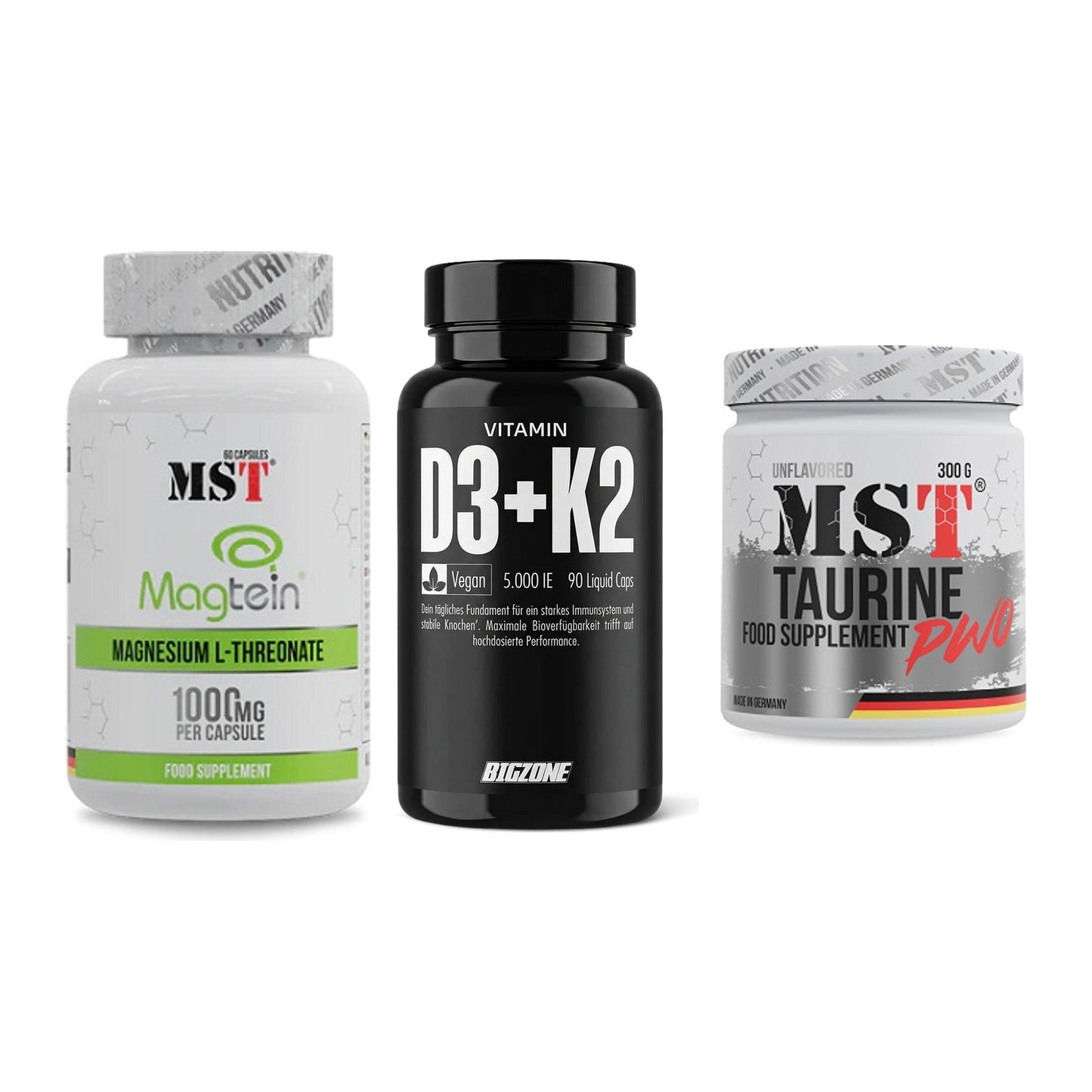 Ausdauer-Set: MST Magnesium + Big Zone Vitamin + MST Taurine – alle enthaltenen Artikel