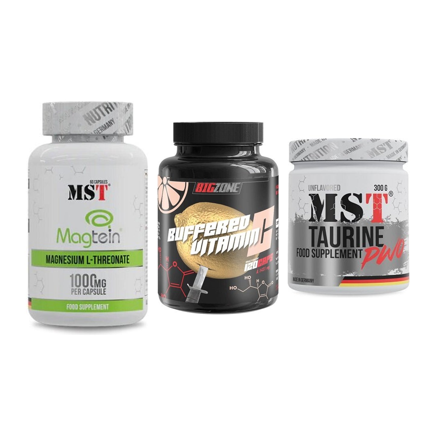 Ausdauer-Set: MST Magnesium + Big Zone Buffere + MST Taurine – alle enthaltenen Artikel
