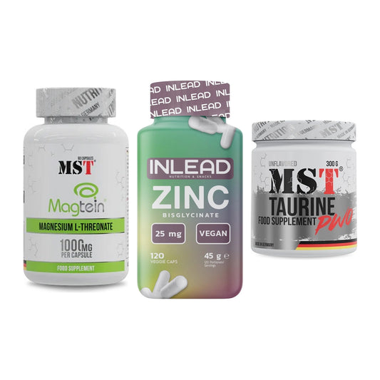 Ausdauer-Set: MST Magnesium + INLEAD Zink + MST Taurine – alle enthaltenen Artikel