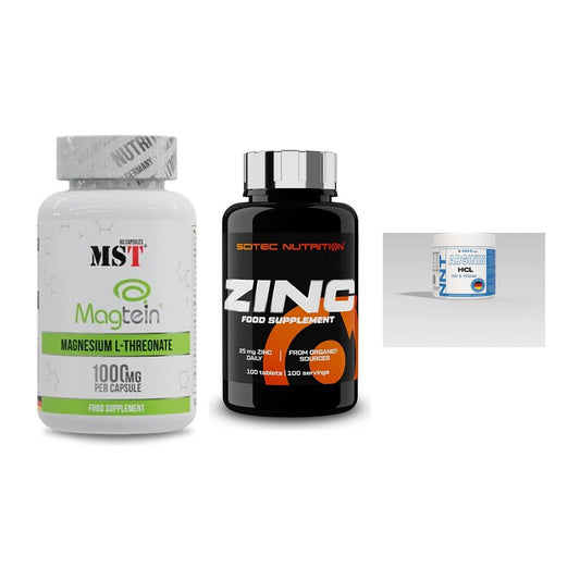 Ausdauer-Set: MST Magnesium + Scitec Zinc + NNT Arginin – alle enthaltenen Artikel
