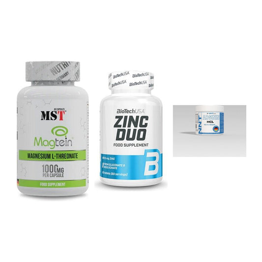 Ausdauer-Set: MST Magnesium + BioTech Zinc Duo + NNT Arginin – alle enthaltenen Artikel
