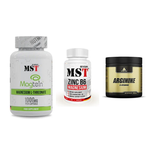 Ausdauer-Set: MST Magnesium + MST Zinc + Peak Arginin – alle enthaltenen Artikel
