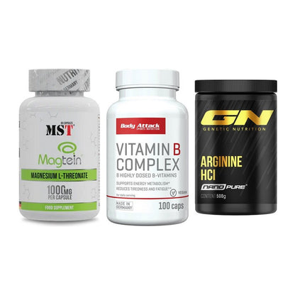 Ausdauer-Set: MST Magnesium + Body Attack + GN Arginine HCL – alle enthaltenen Artikel