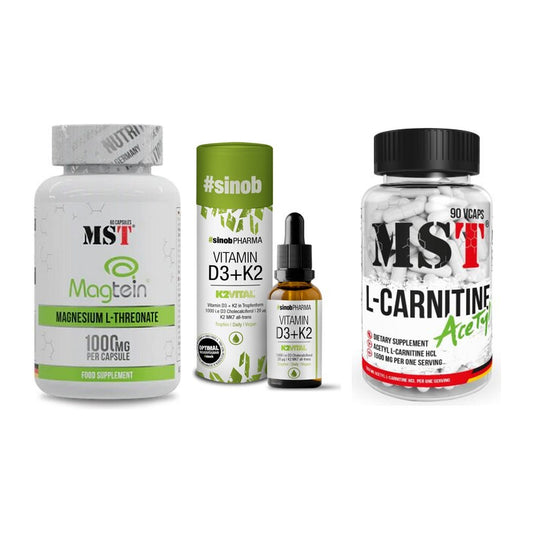 Ausdauer-Set: MST Magnesium + Sinob Vitamin D3 + MST L-Carnitine – alle enthaltenen Artikel