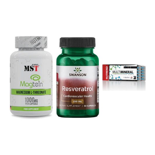 Ausdauer-Set: MST Magnesium + Swanson Resverat + Nutrend Multimin – alle enthaltenen Artikel