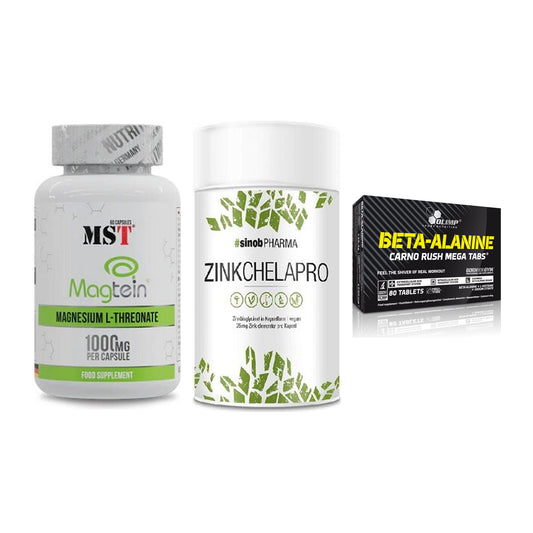 Ausdauer-Set: MST Magnesium + Sinob Zink + Olimp Beta-Alani – alle enthaltenen Artikel