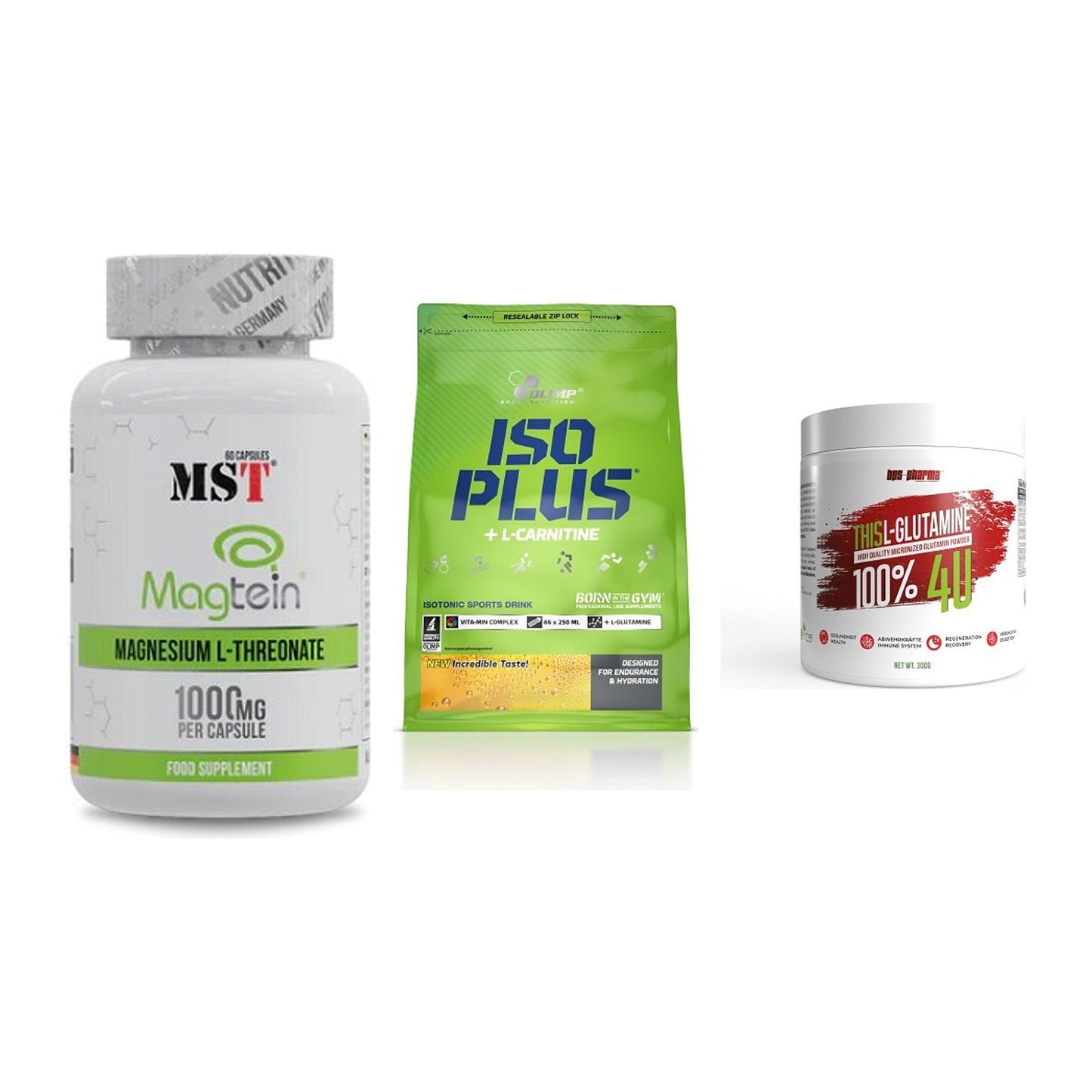 Ausdauer-Set: MST Magnesium + Olimp Iso Plus + BPS-Pharma This – alle enthaltenen Artikel