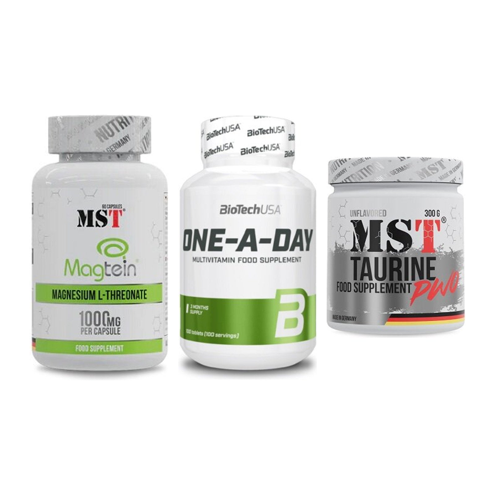 Ausdauer-Set: MST Magnesium + BioTech One A + MST Taurine – alle enthaltenen Artikel