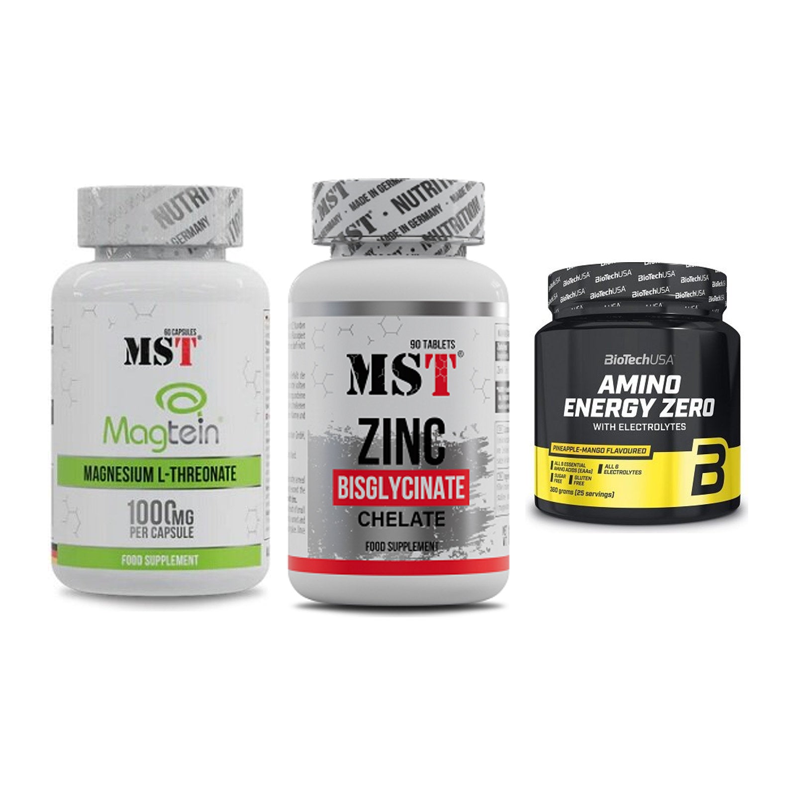Ausdauer-Set: MST Magnesium + MST Zinc Chelate + BioTech Amino – alle enthaltenen Artikel