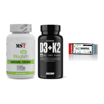 Ausdauer-Set: MST Magnesium + Big Zone Vitamin + Nutrend Multimin – alle enthaltenen Artikel