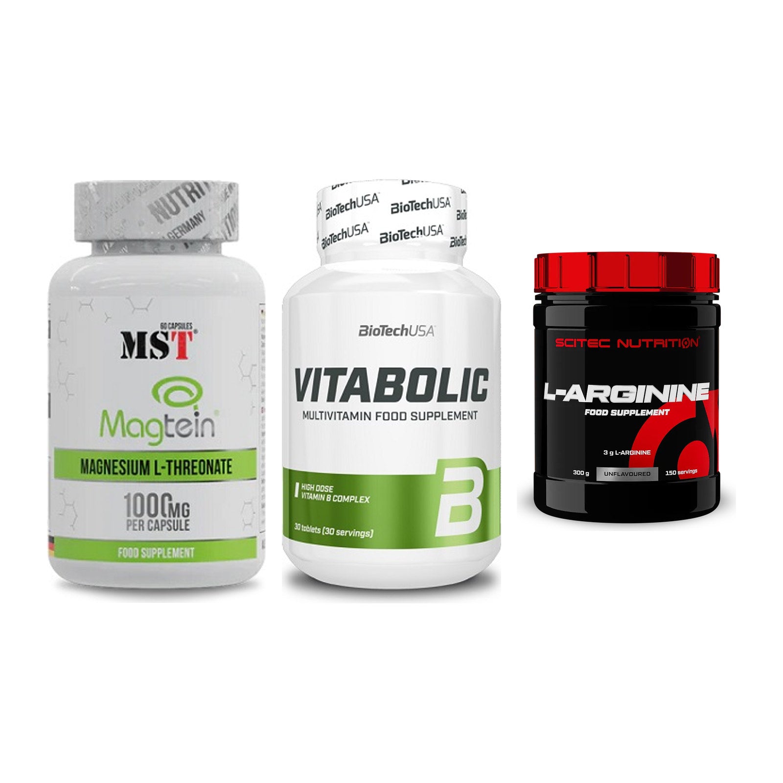 Ausdauer-Set: MST Magnesium + BioTech Vitaboli + Scitec Arginin – alle enthaltenen Artikel