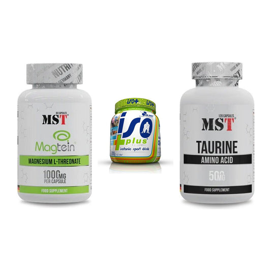 Ausdauer-Set: MST Magnesium + Olimp Iso Plus + MST Taurine – alle enthaltenen Artikel