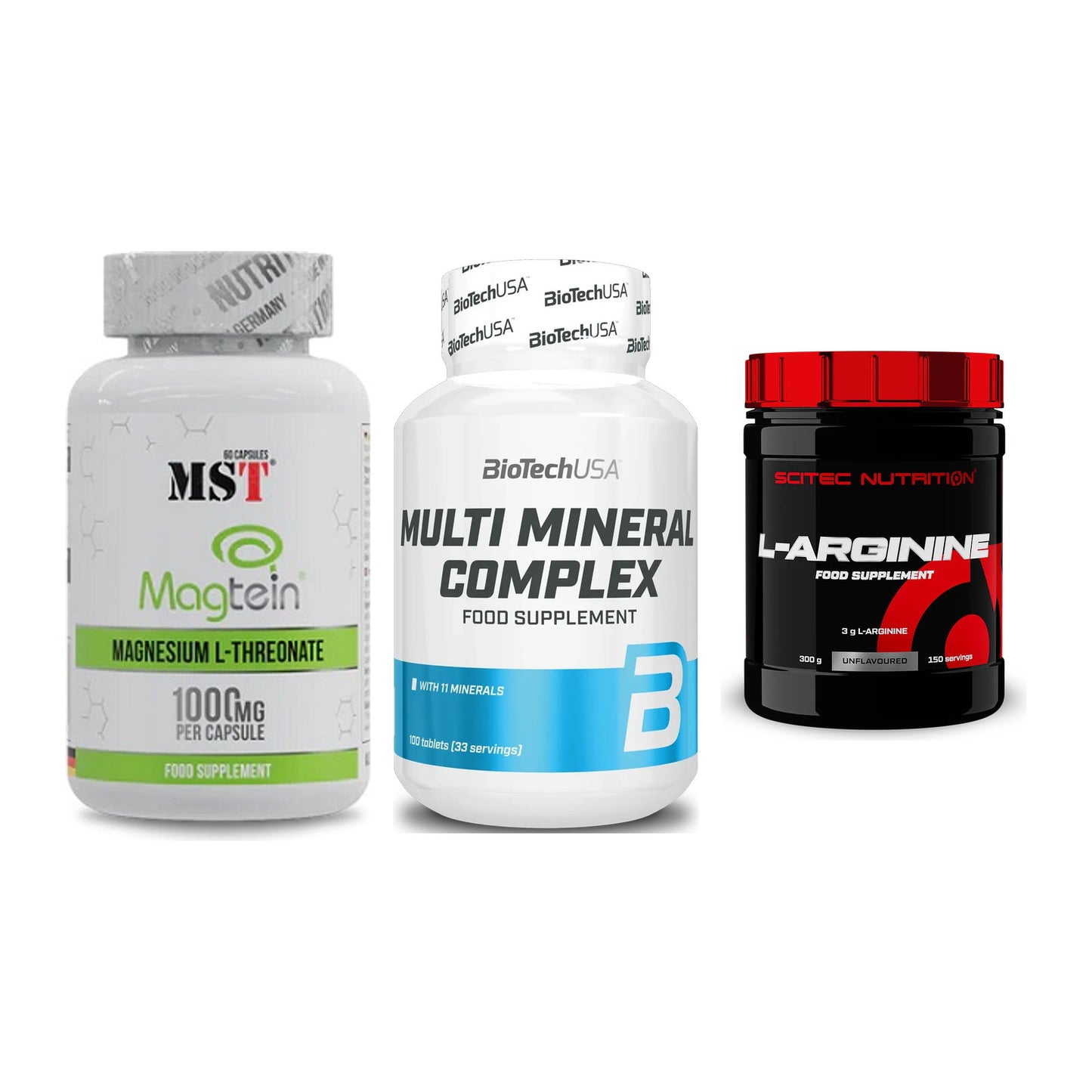Ausdauer-Set: MST Magnesium + BioTech Multi + Scitec Arginin – alle enthaltenen Artikel