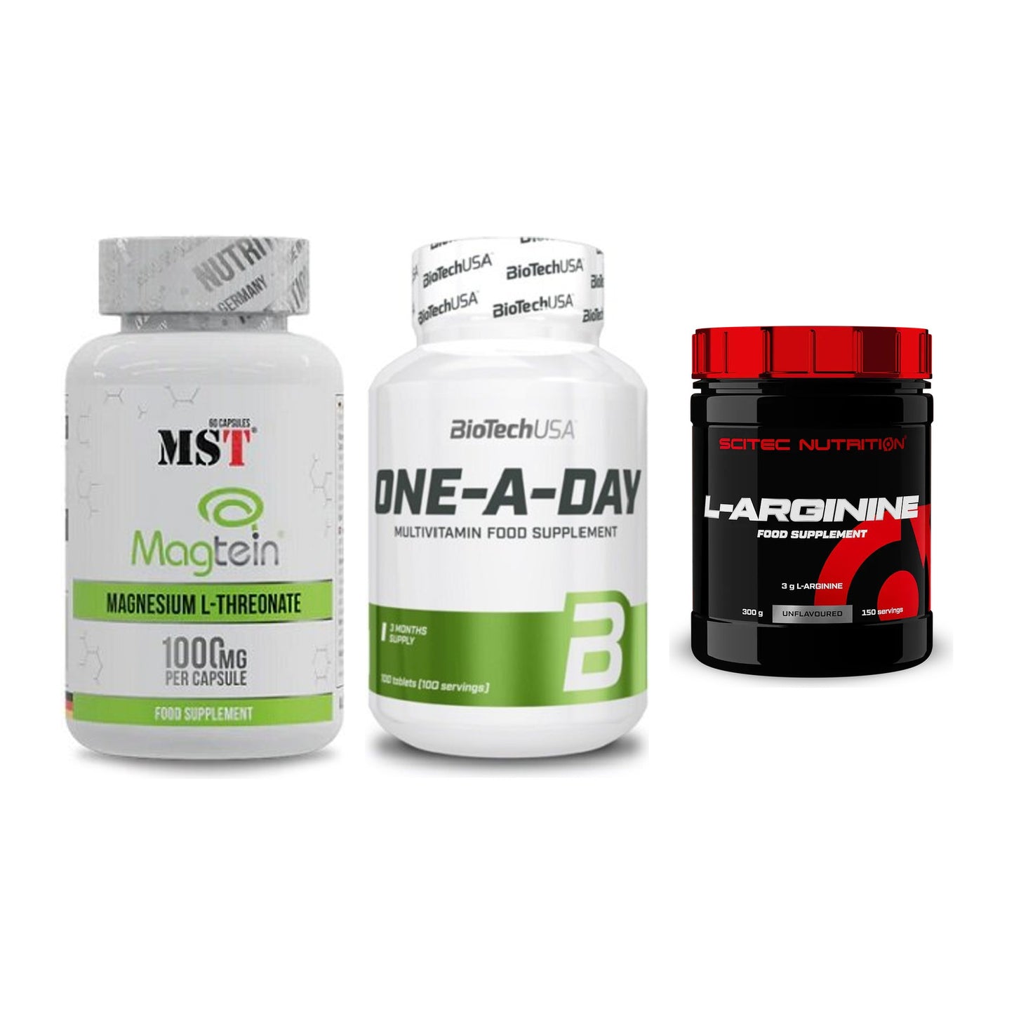 Ausdauer-Set: MST Magnesium + BioTech One A + Scitec Arginin – alle enthaltenen Artikel