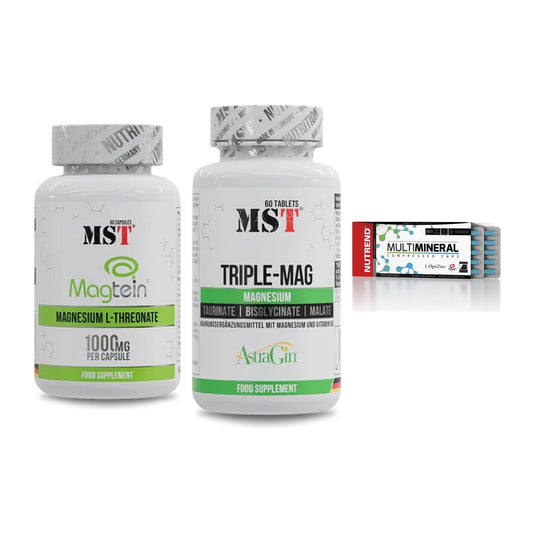 Ausdauer-Set: MST Magnesium + MST Tripple Mag + Nutrend Multimin – alle enthaltenen Artikel