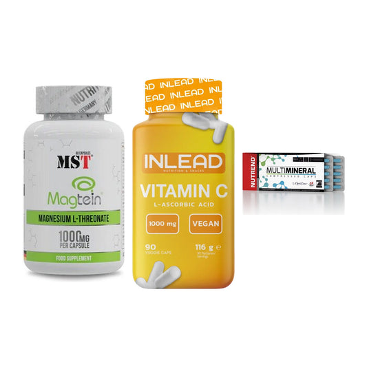 Ausdauer-Set: MST Magnesium + INLEAD Vitamin C + Nutrend Multimin – alle enthaltenen Artikel