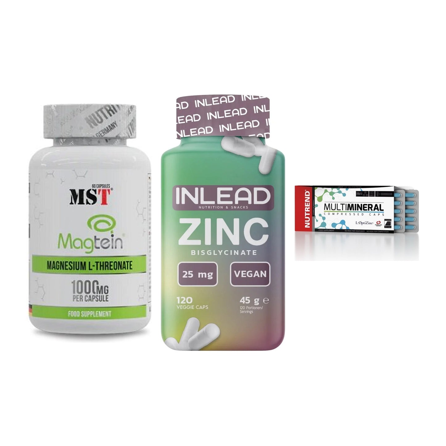 Ausdauer-Set: MST Magnesium + INLEAD Zink + Nutrend Multimin – alle enthaltenen Artikel