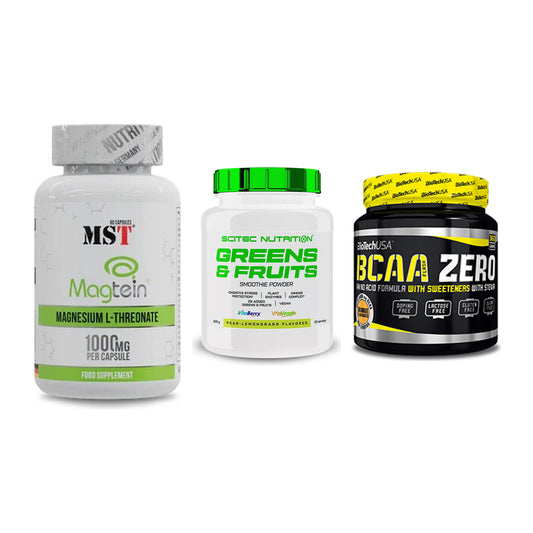 Ausdauer-Set: MST Magnesium + Scitec Greens + BioTech BCAA – alle enthaltenen Artikel