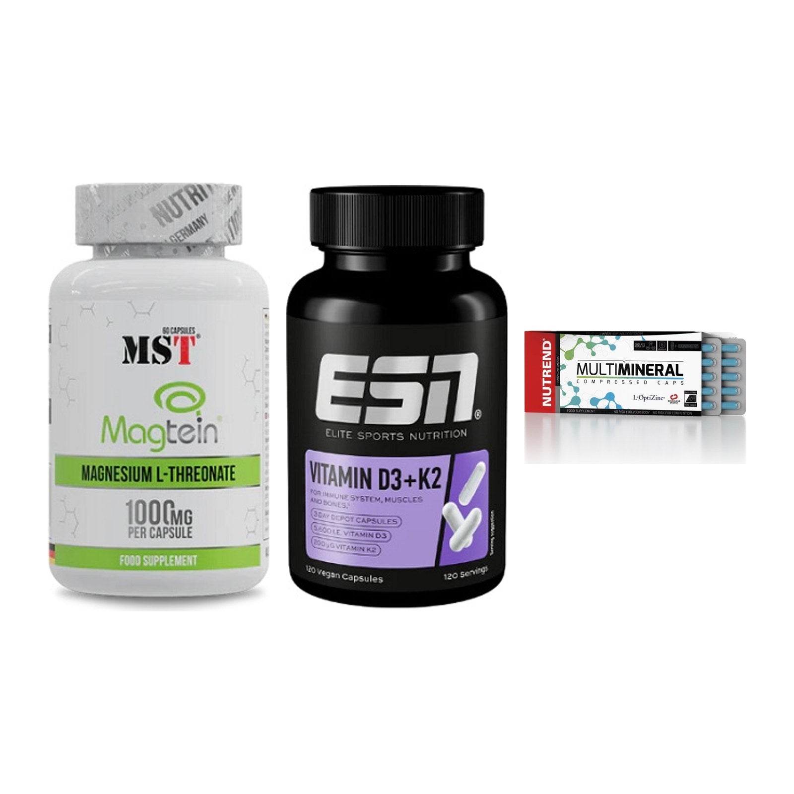 Ausdauer-Set: MST Magnesium + ESN Vitamin D3 + Nutrend Multimin – alle enthaltenen Artikel