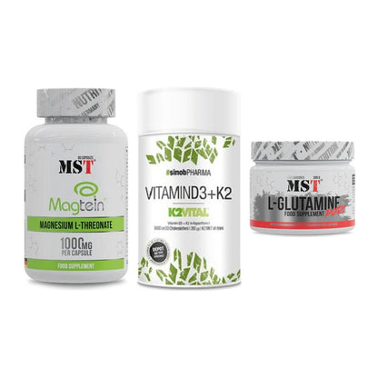 Ausdauer-Set: MST Magnesium + Sinob Vitamin D3 + MST Glutamine – alle enthaltenen Artikel